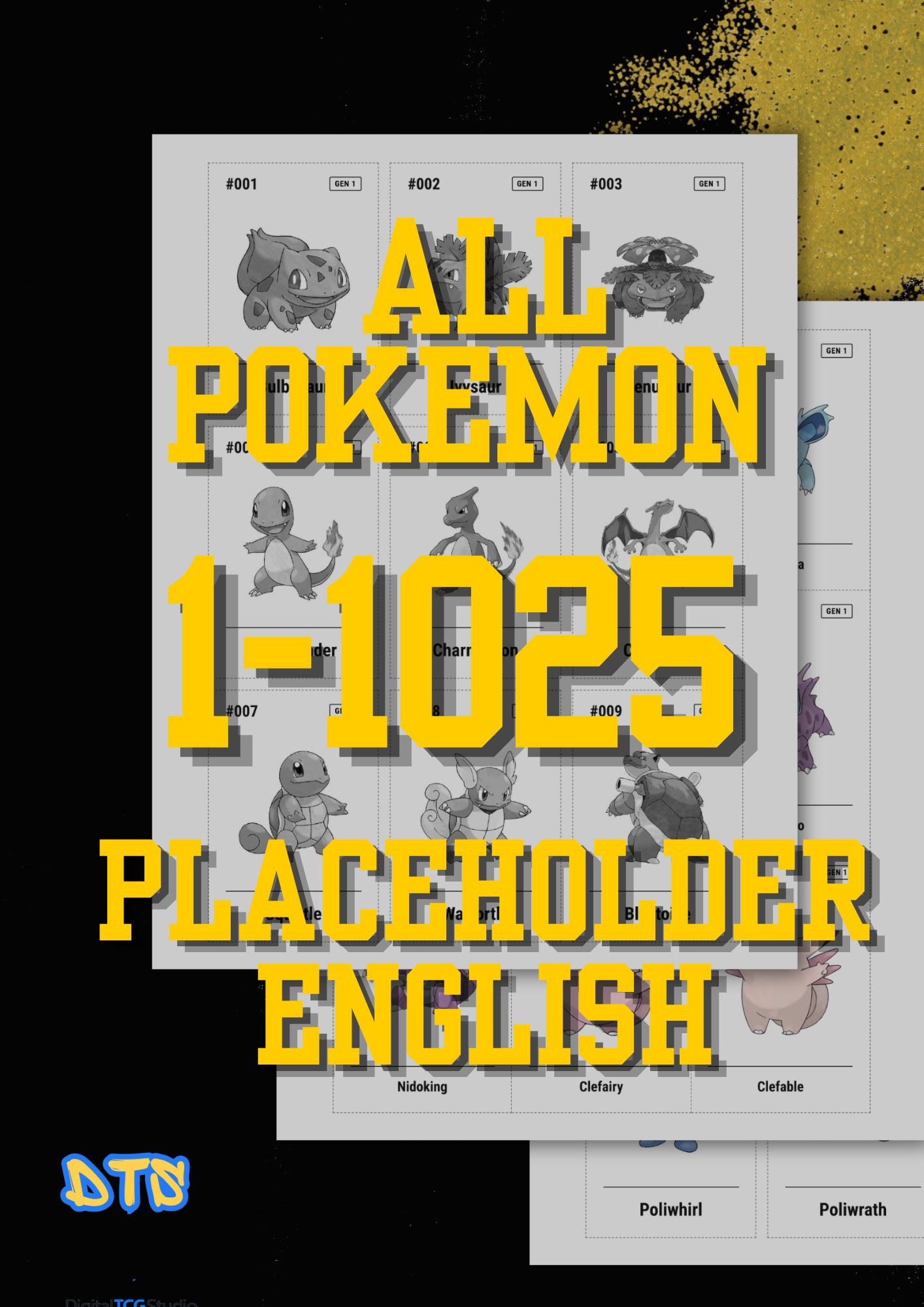 all 1025 pokémon National Pokédex Pdf download binder pages